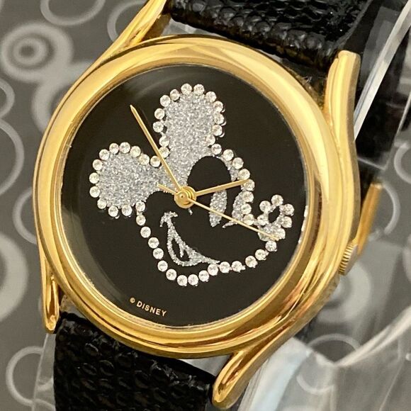 Vintage Disney x Pedre Rhinestone Mickey Mouse Watch Swiss Parts Movememt - Picture 4 of 16